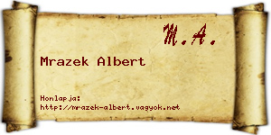 Mrazek Albert névjegykártya