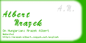 albert mrazek business card